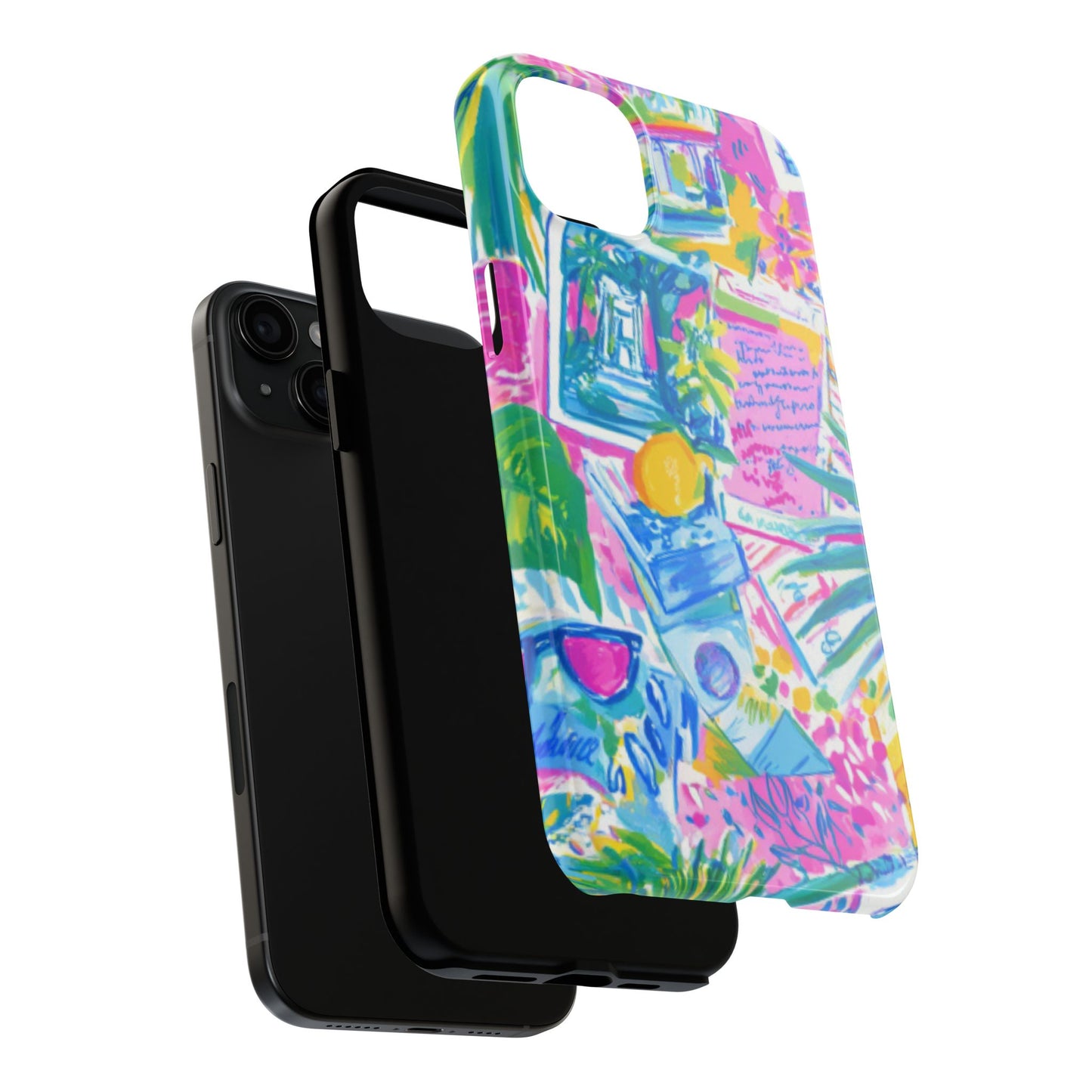 Tough Phone Case — Colorful Tropical Desk Pattern