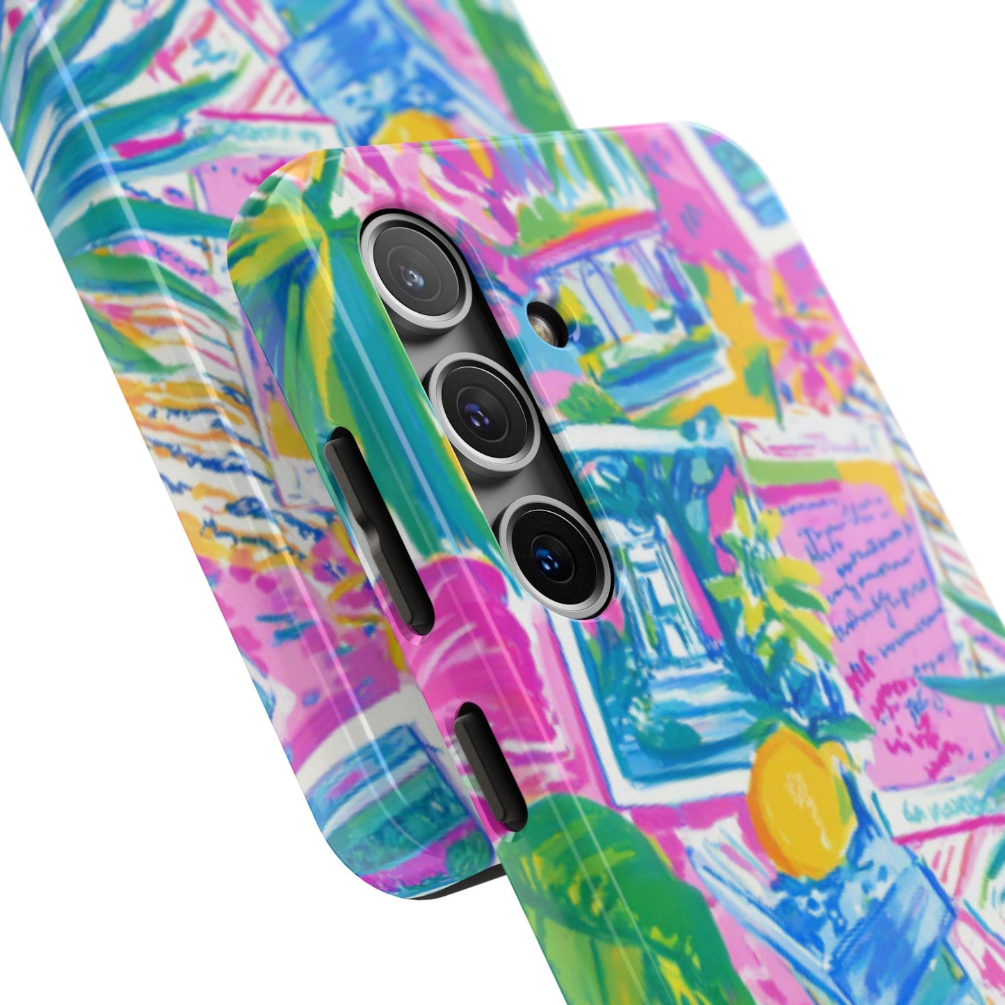 Tough Phone Case — Colorful Tropical Desk Pattern