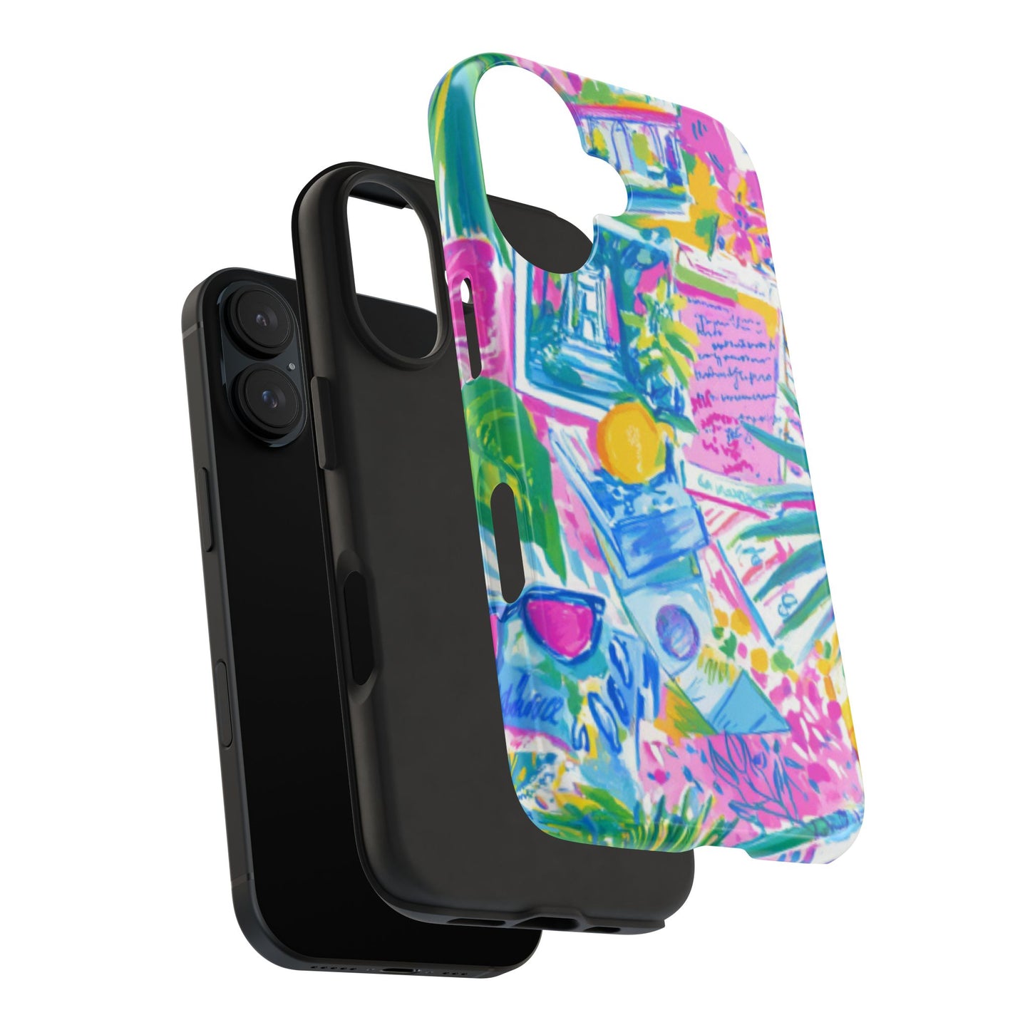 Tough Phone Case — Colorful Tropical Desk Pattern