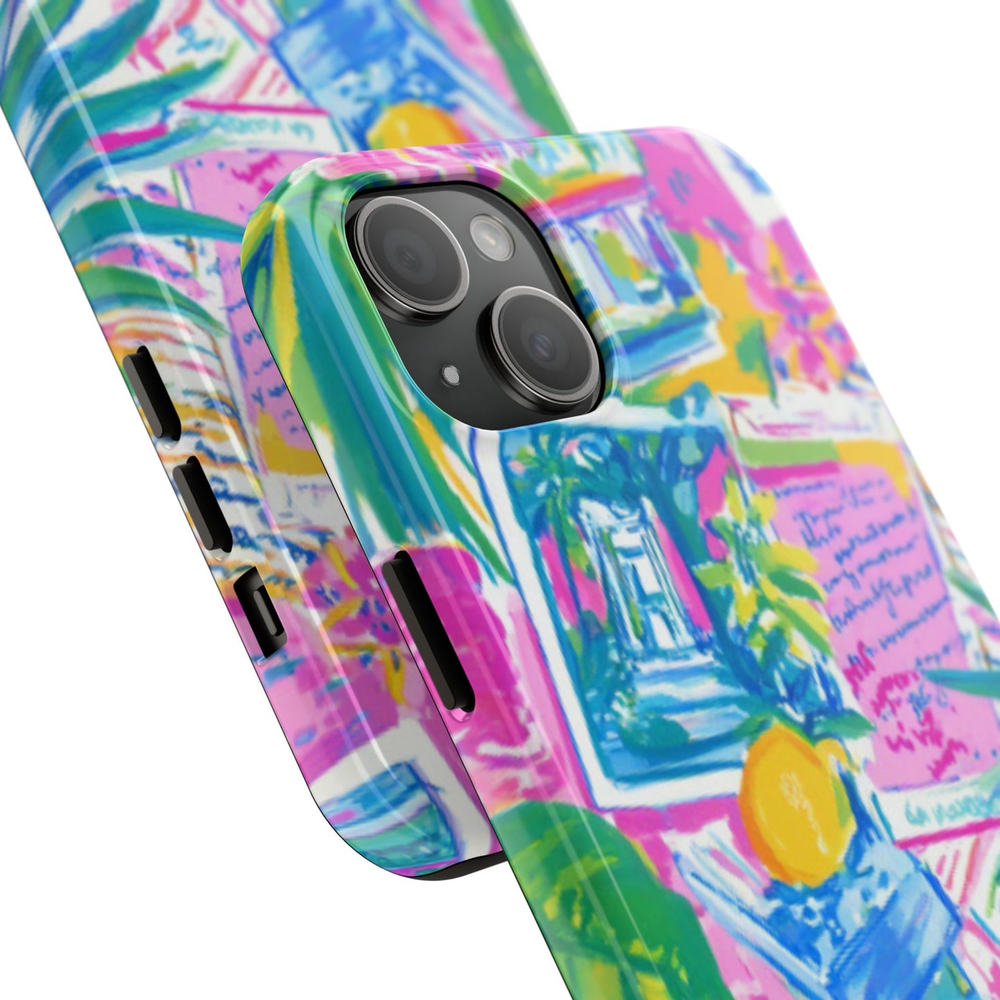 Tough Phone Case — Colorful Tropical Desk Pattern