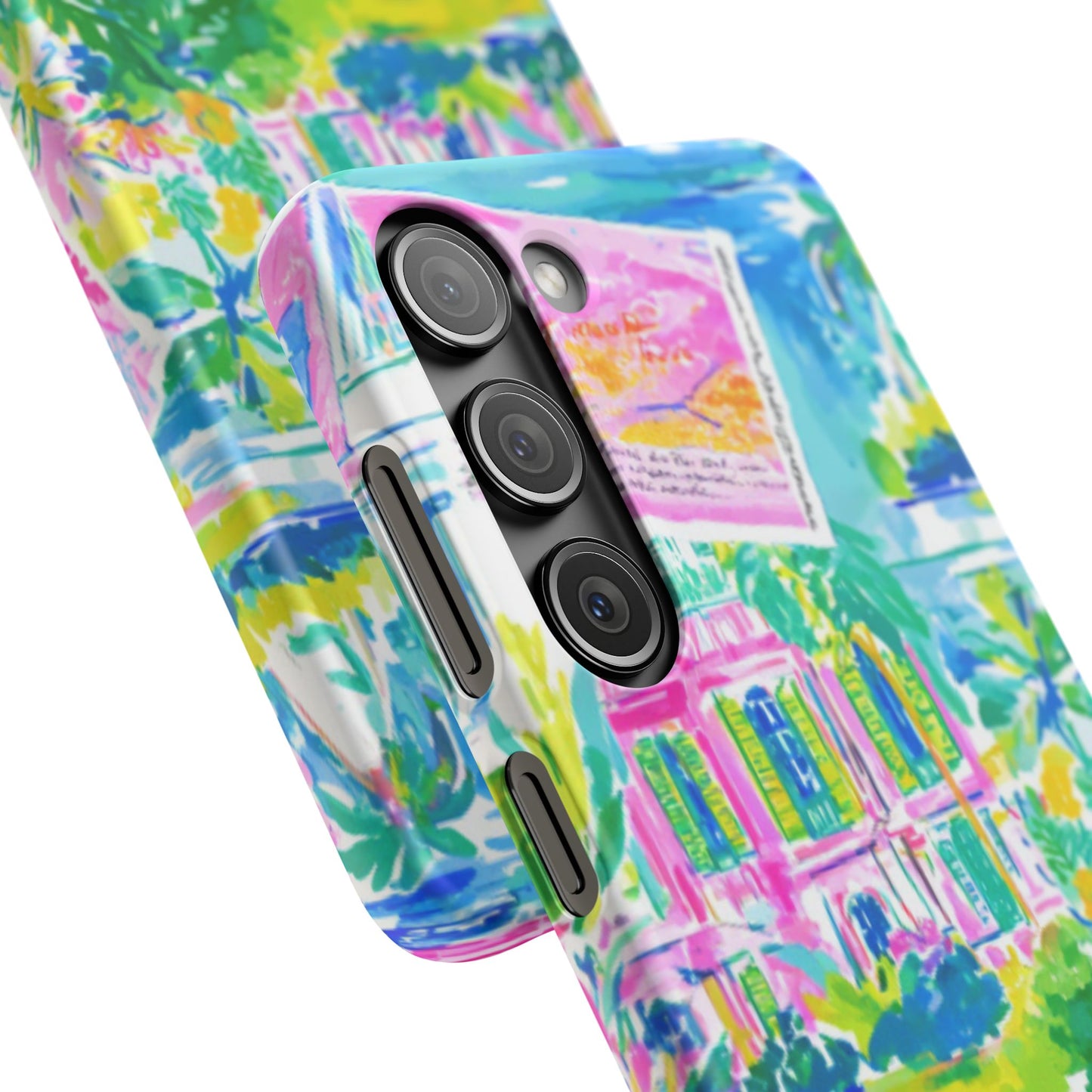 Tropical Pastel Beach Houses Print - PHONE CASE
