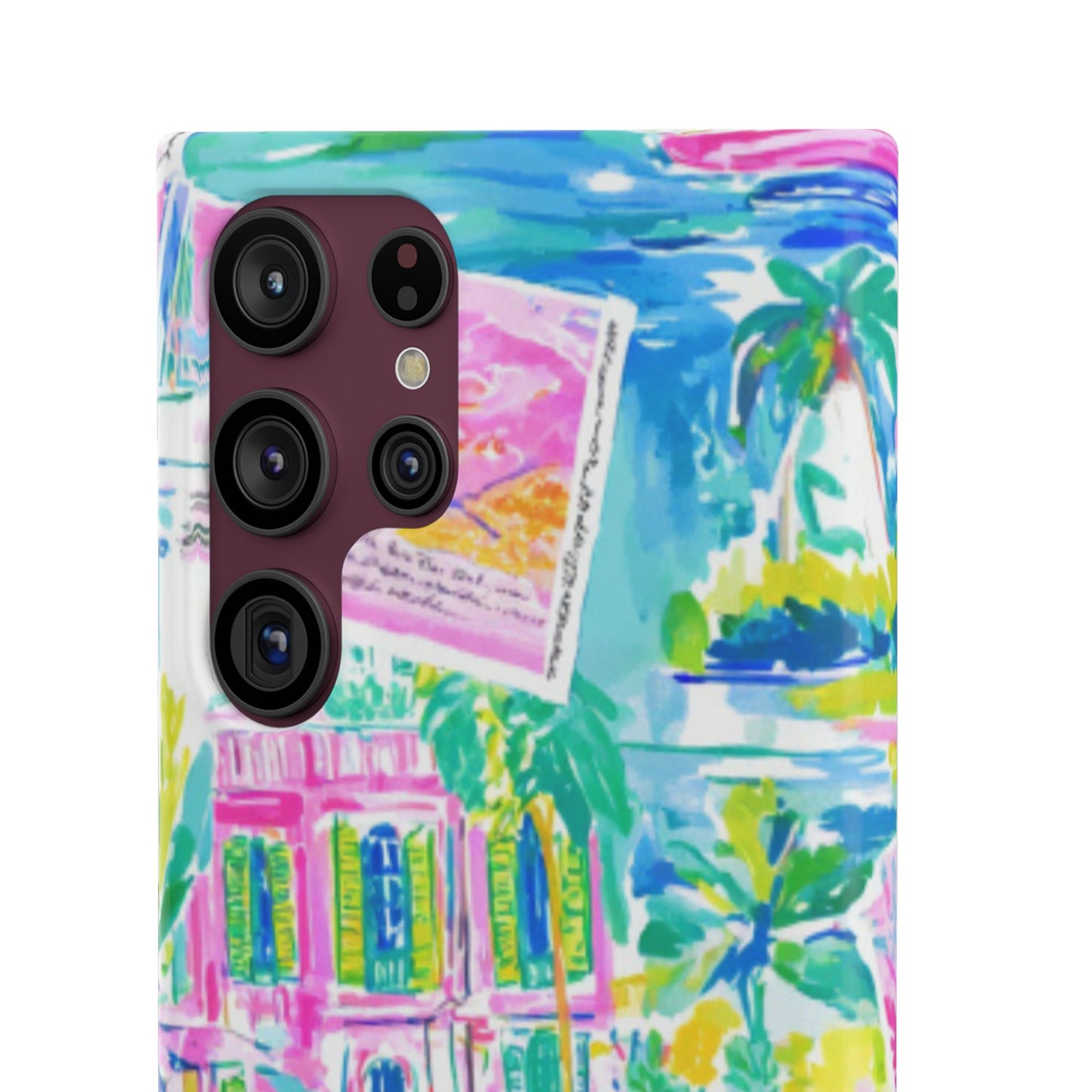 Tropical Pastel Beach Houses Print - PHONE CASE