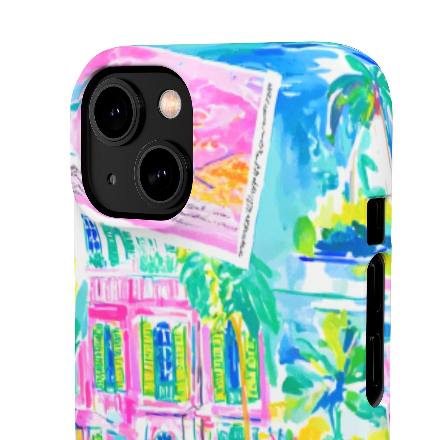 Tropical Pastel Beach Houses Print - PHONE CASE