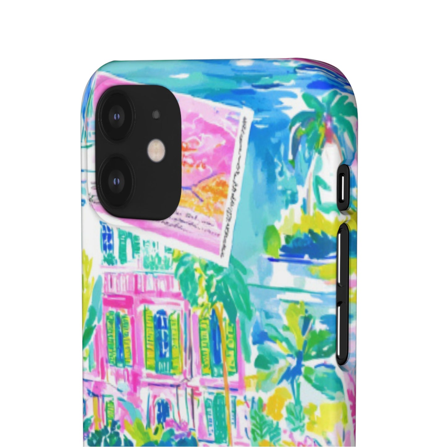 Tropical Pastel Beach Houses Print - PHONE CASE