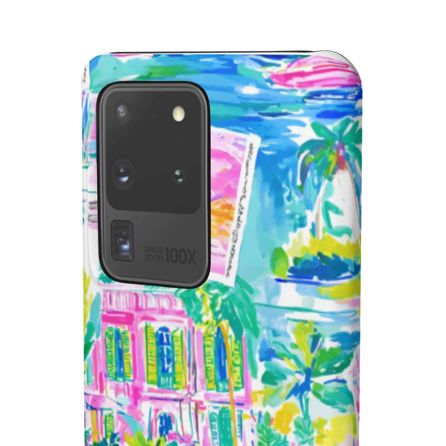 Tropical Pastel Beach Houses Print - PHONE CASE