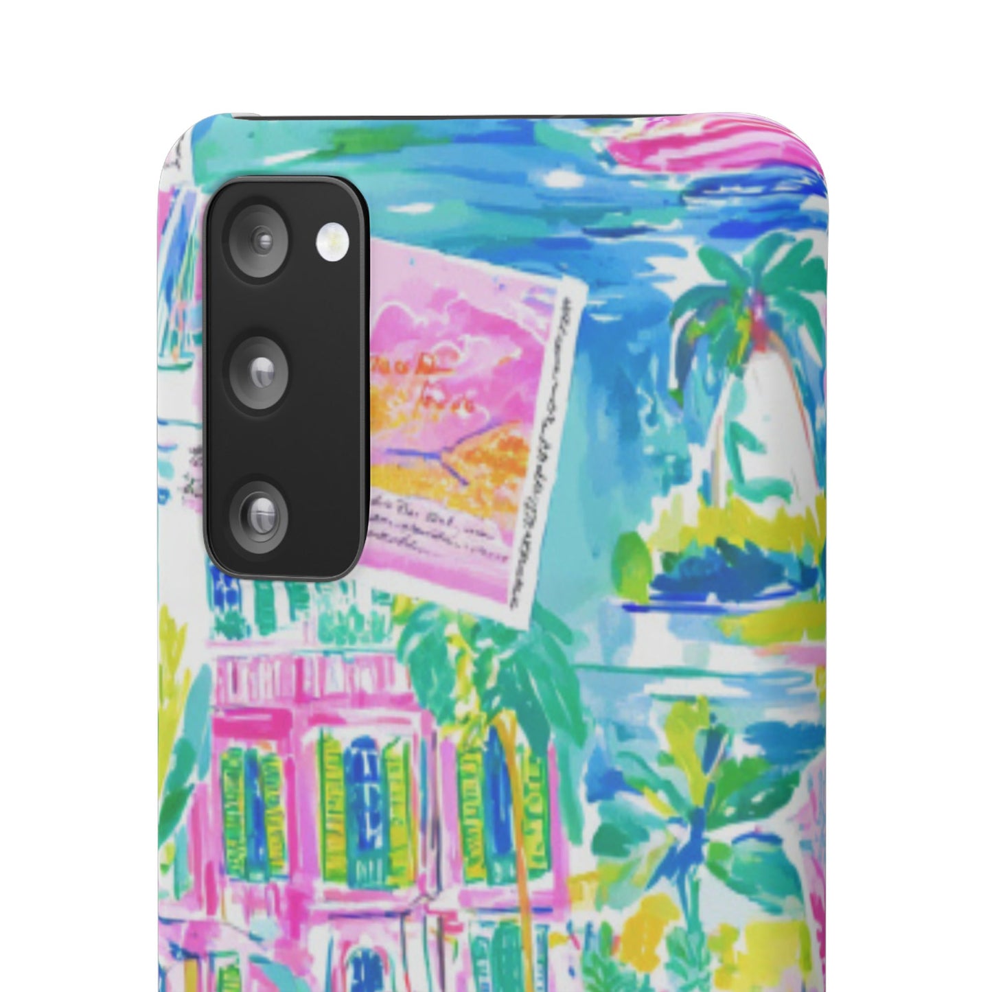 Tropical Pastel Beach Houses Print - PHONE CASE