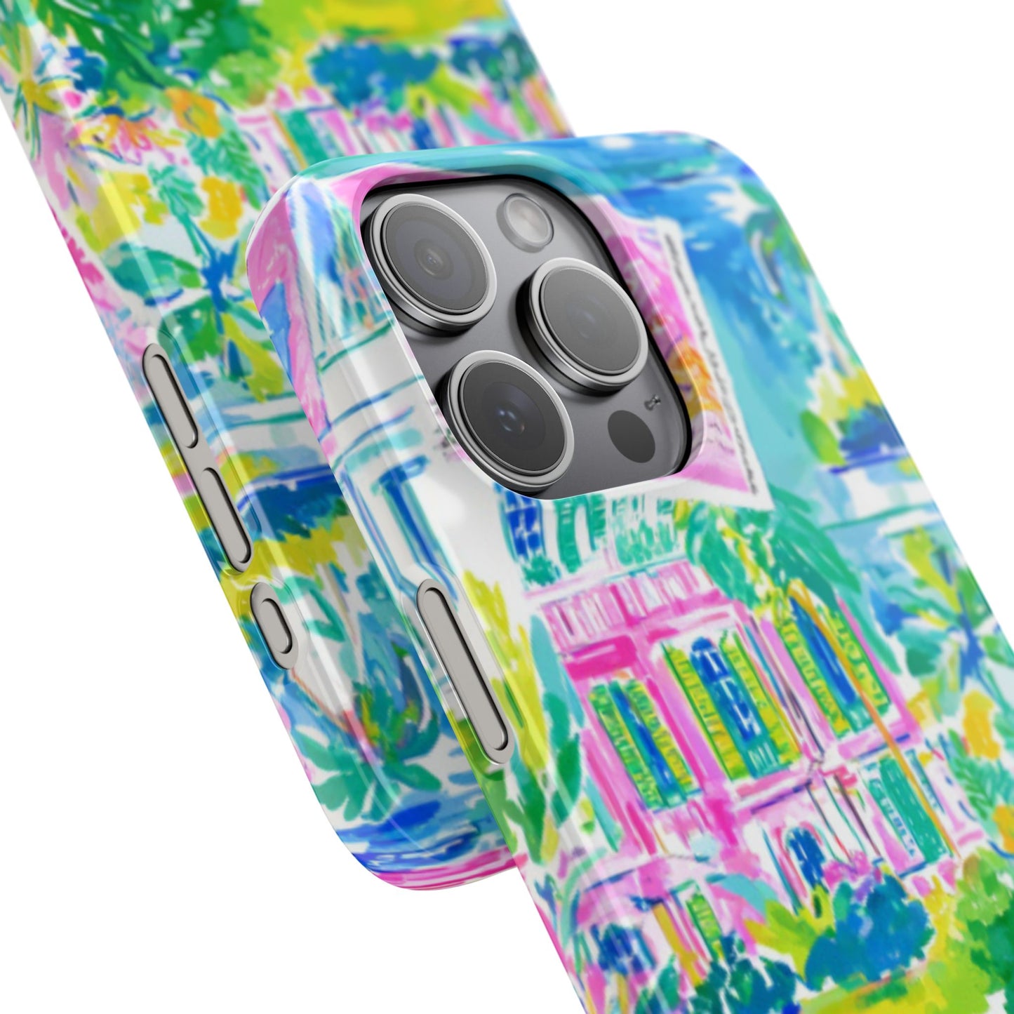 Tropical Pastel Beach Houses Print - PHONE CASE