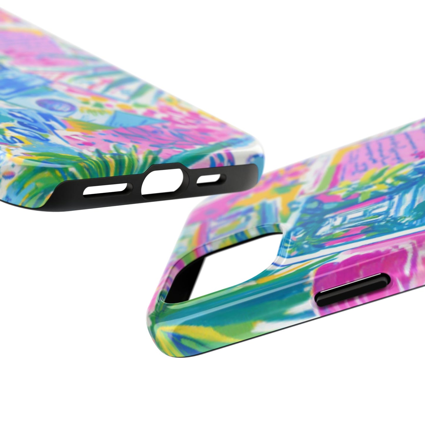 Tough Phone Case — Colorful Tropical Desk Pattern