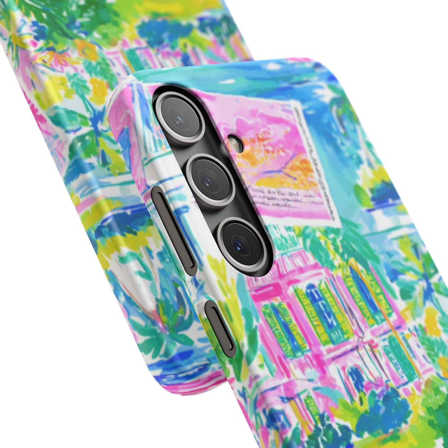 Tropical Pastel Beach Houses Print - PHONE CASE