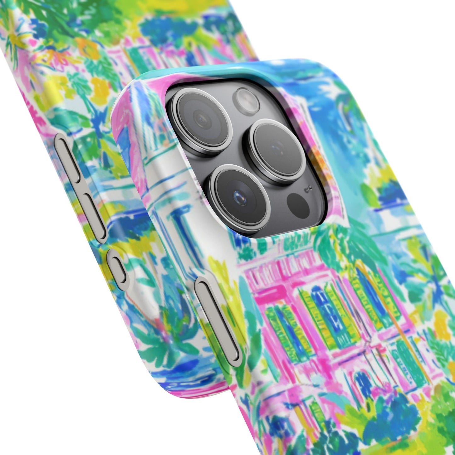 Tropical Pastel Beach Houses Print - PHONE CASE