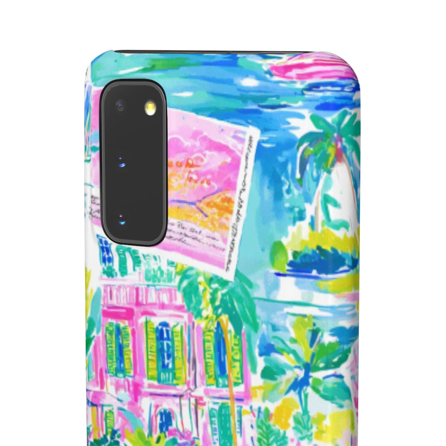 Tropical Pastel Beach Houses Print - PHONE CASE