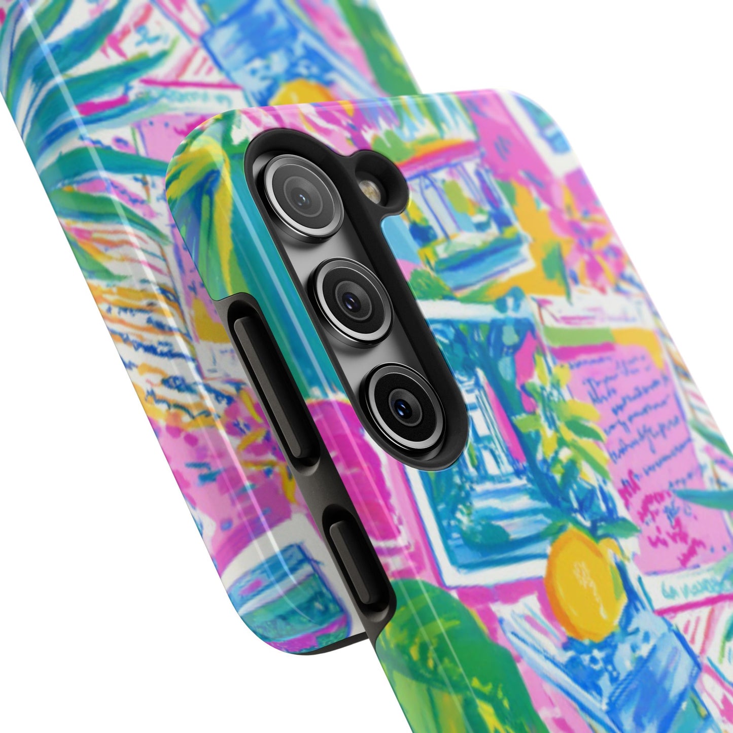 Tough Phone Case — Colorful Tropical Desk Pattern
