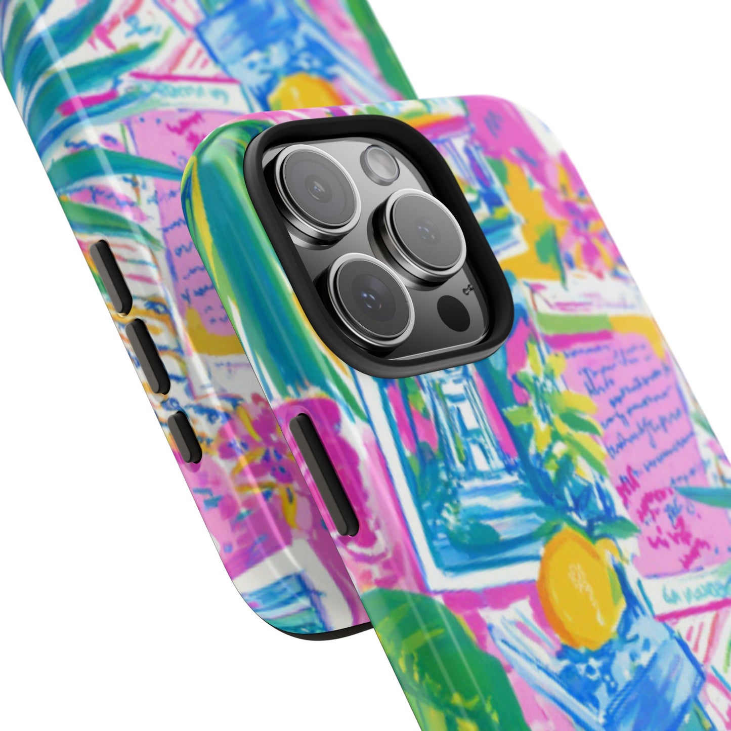Tough Phone Case — Colorful Tropical Desk Pattern