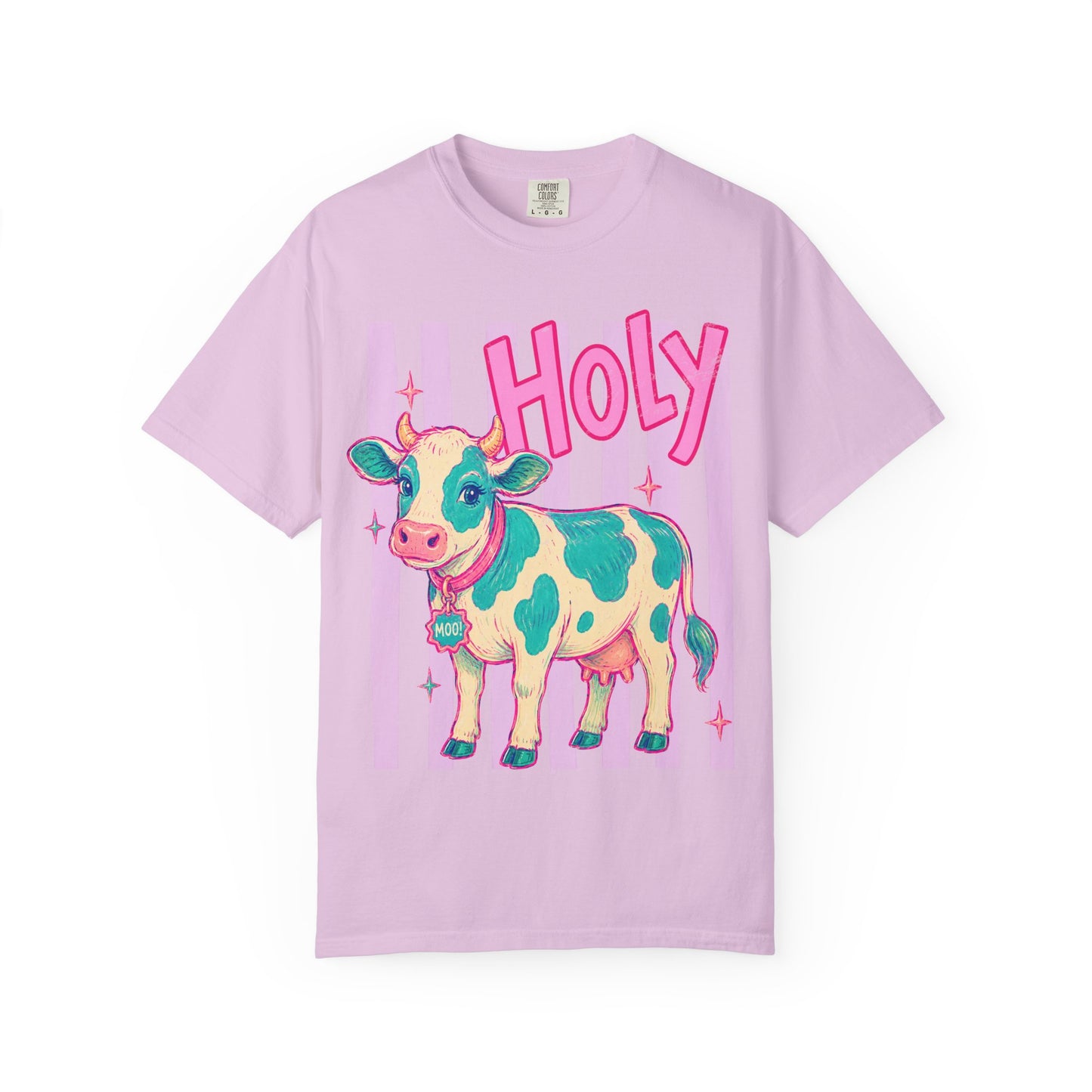 Holy Cow Graphic T-Shirt — Cute Pastel Cow Illustration