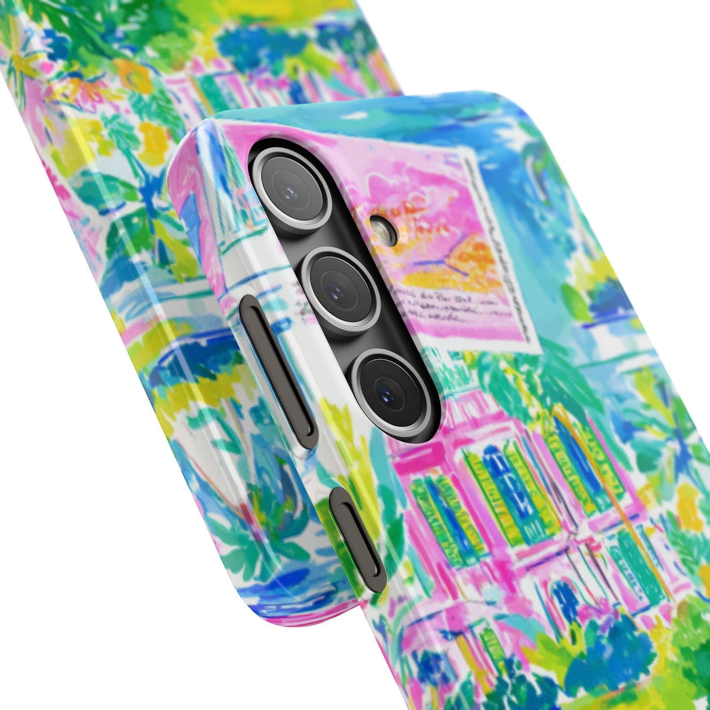 Tropical Pastel Beach Houses Print - PHONE CASE