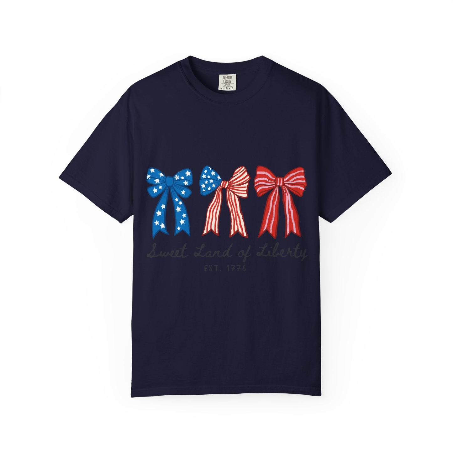 Patriotic Bows T-Shirt — "Sweet Land of Liberty" 4th of July Tee