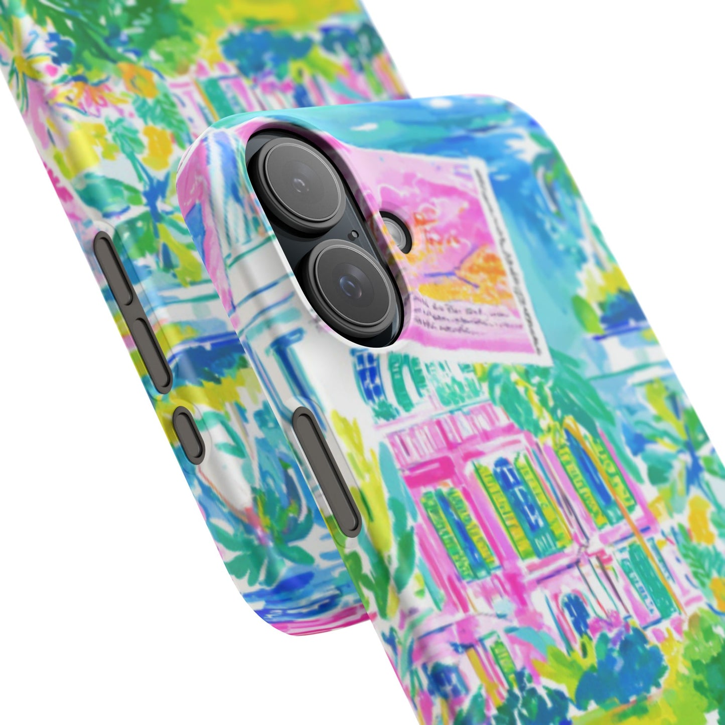 Tropical Pastel Beach Houses Print - PHONE CASE