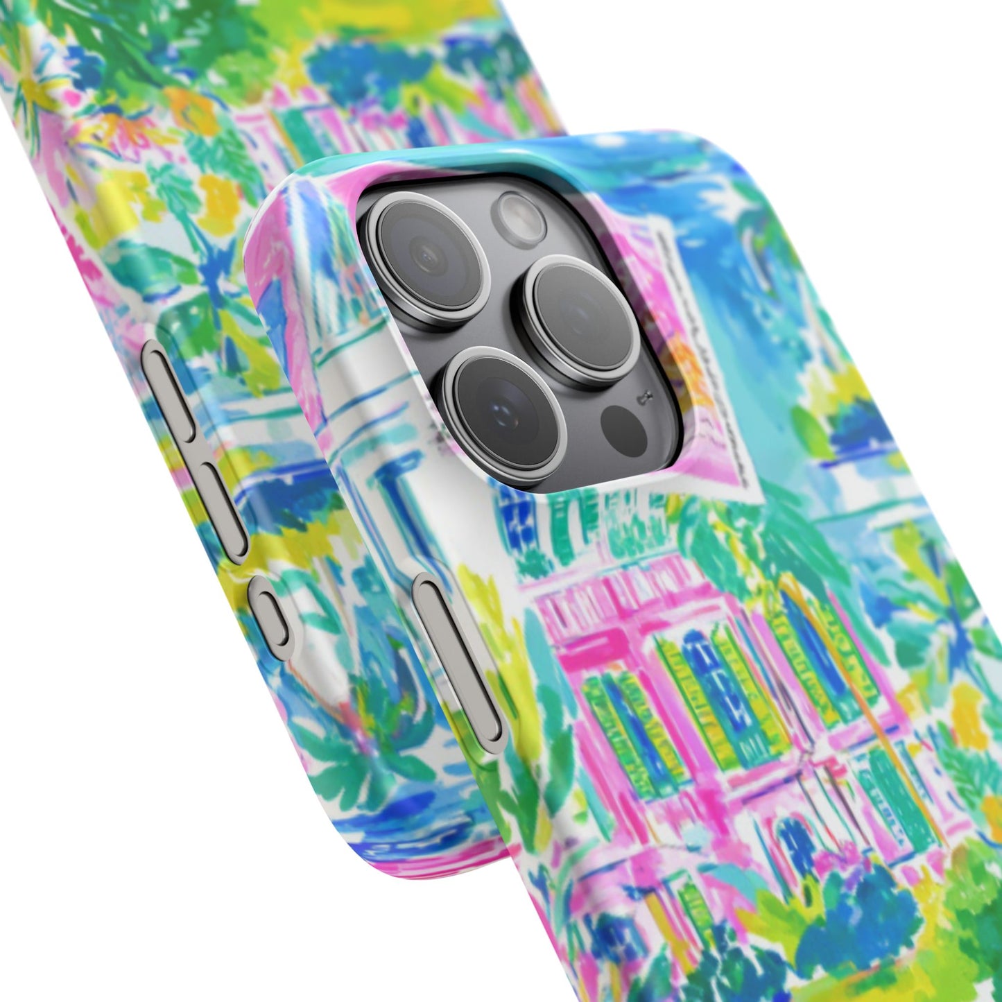 Tropical Pastel Beach Houses Print - PHONE CASE