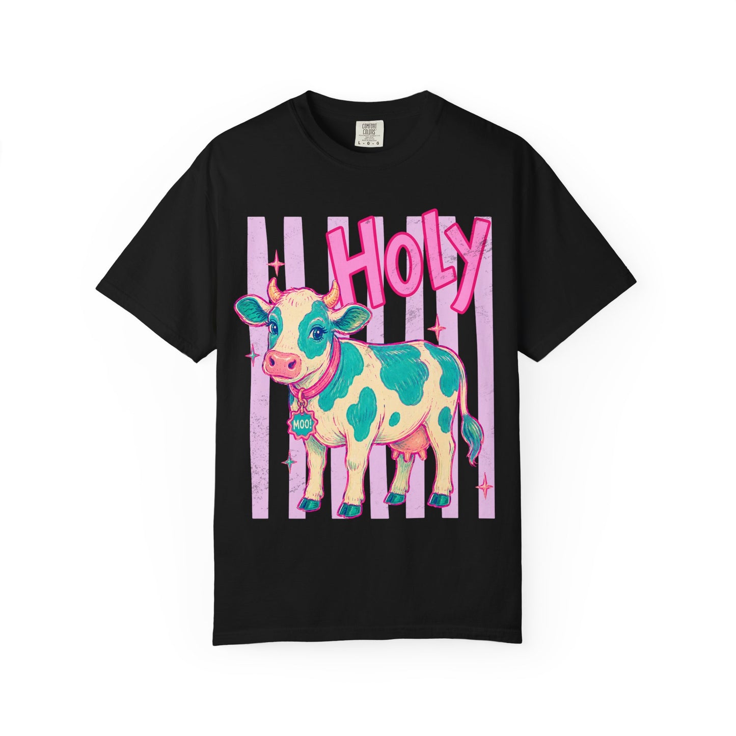 Holy Cow Graphic T-Shirt — Cute Pastel Cow Illustration