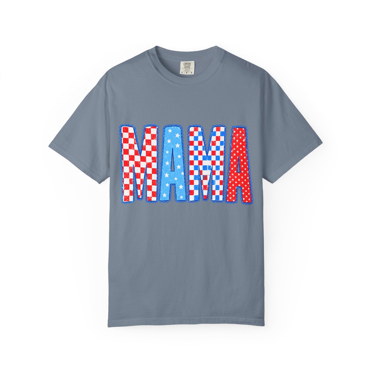 Mama Patriotic T-Shirt — Red White Blue Americana 'MAMA' Graphic Tee