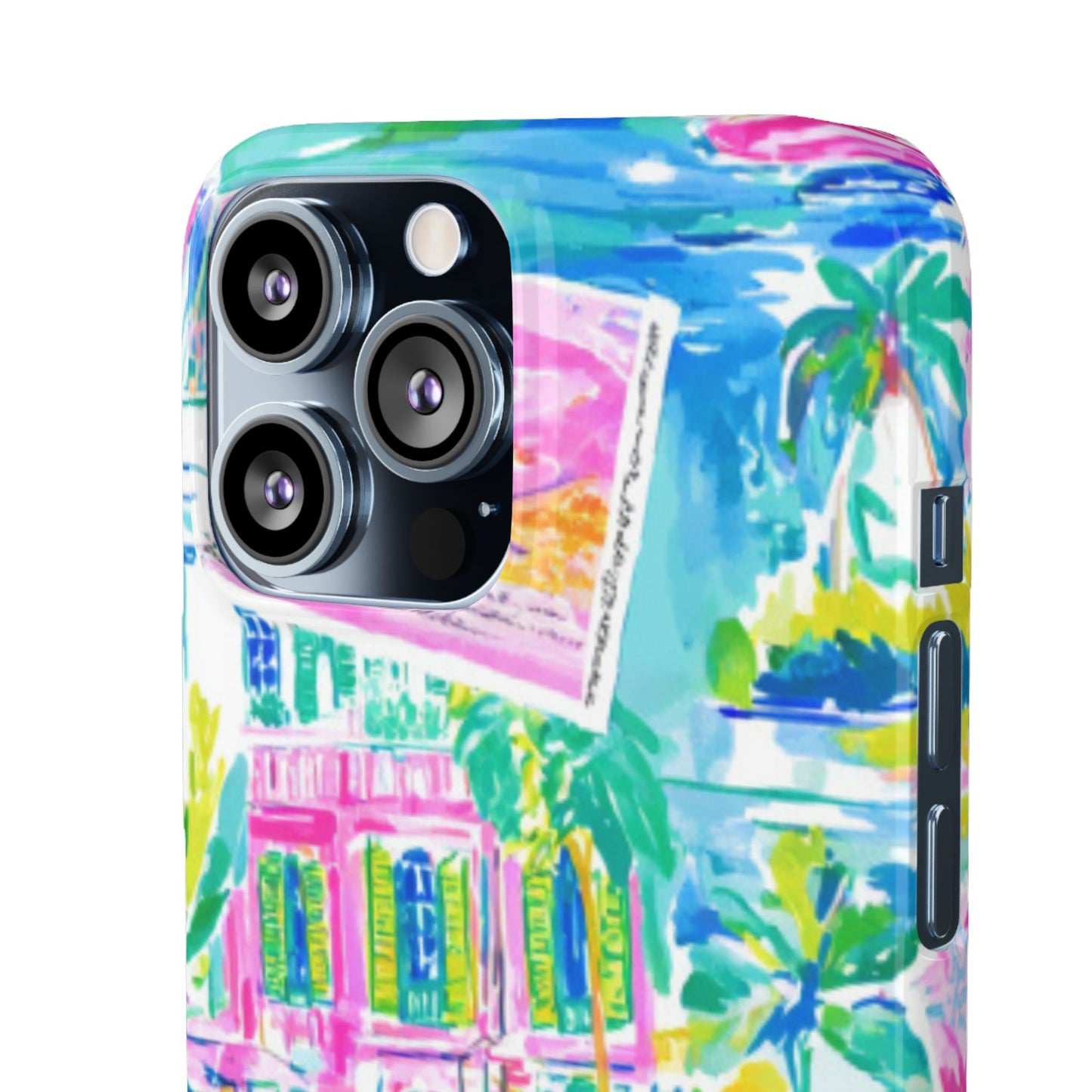 Tropical Pastel Beach Houses Print - PHONE CASE