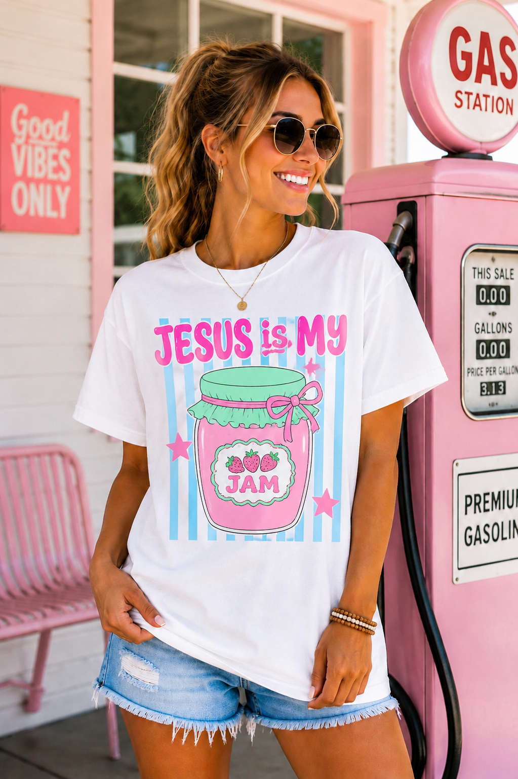 Jesus Is My Jam T-Shirt — Cute Pastel Christian Graphic Tee