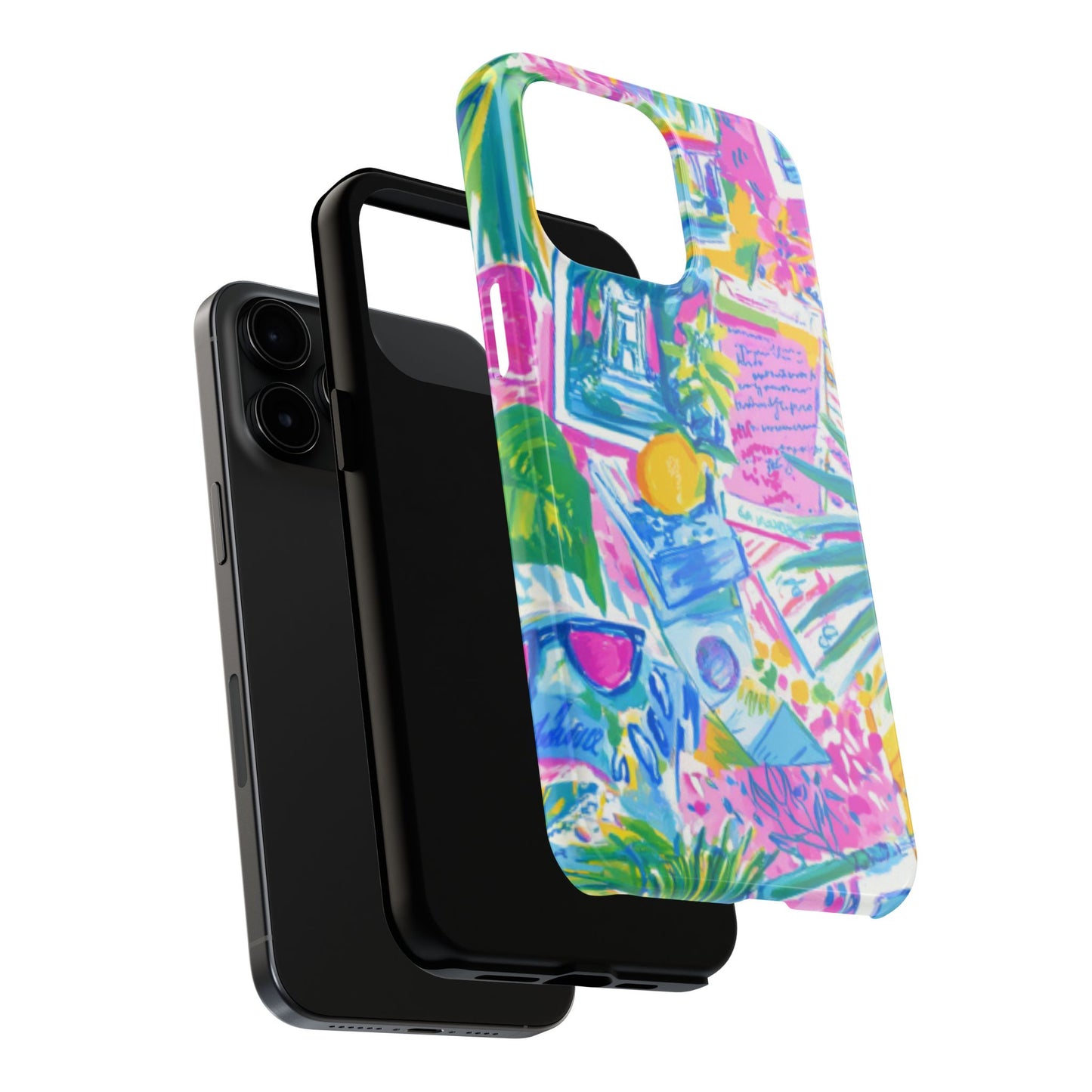 Tough Phone Case — Colorful Tropical Desk Pattern