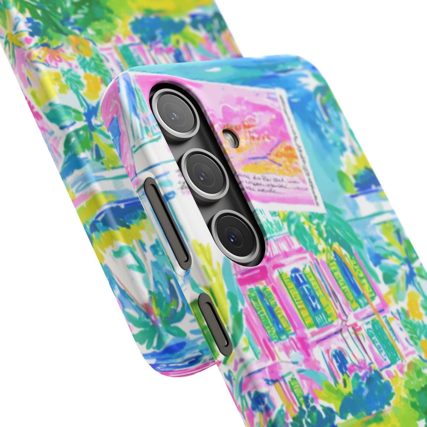 Tropical Pastel Beach Houses Print - PHONE CASE