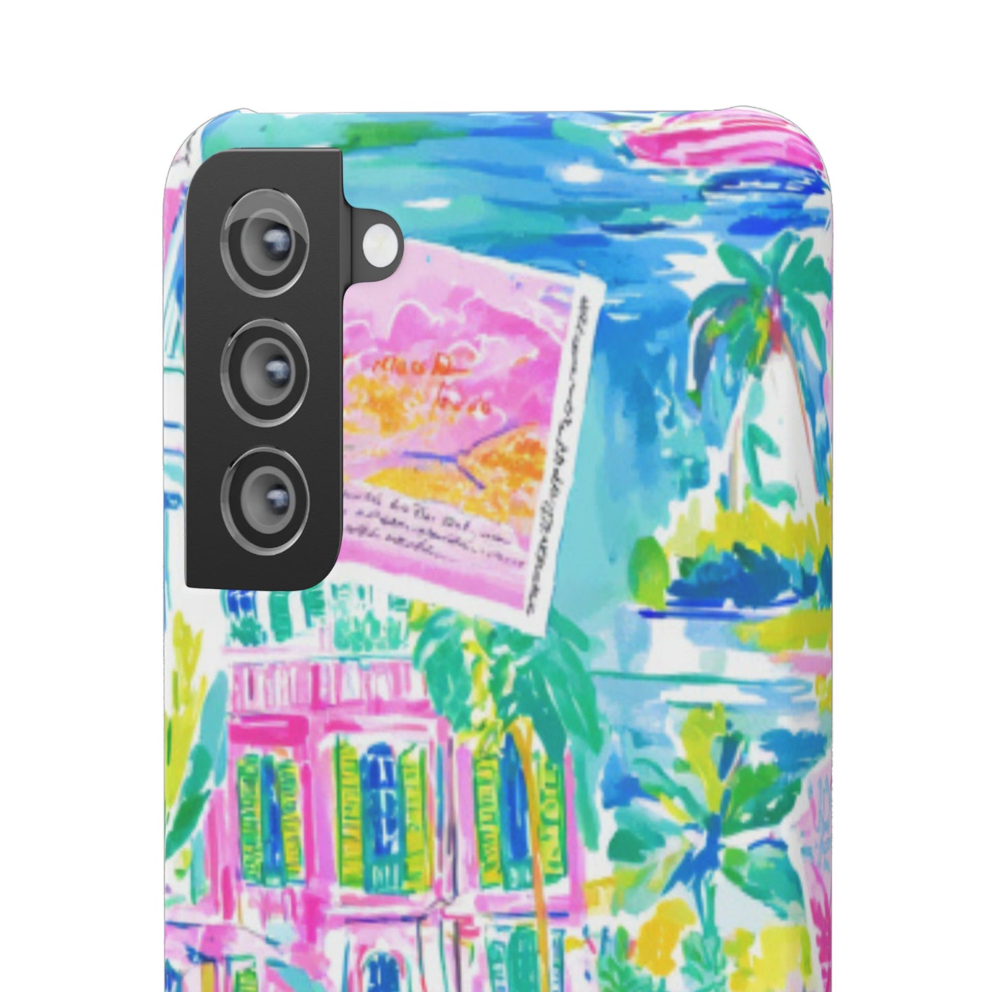 Tropical Pastel Beach Houses Print - PHONE CASE