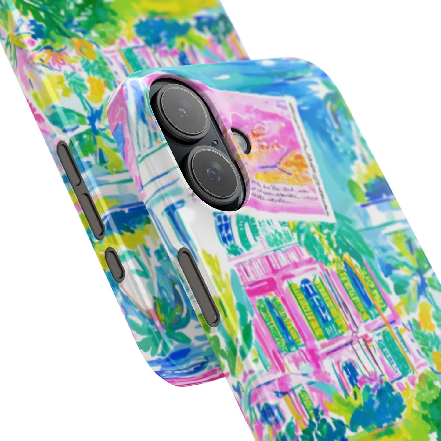 Tropical Pastel Beach Houses Print - PHONE CASE