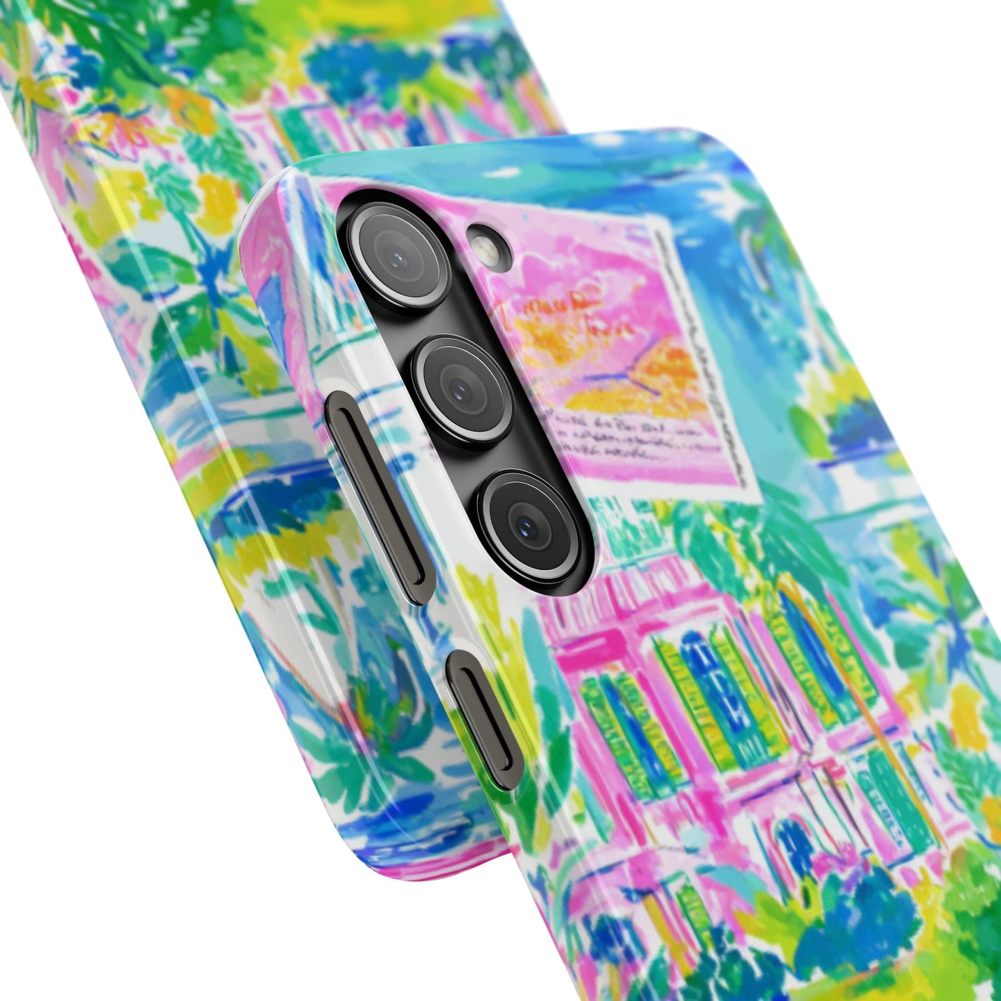 Tropical Pastel Beach Houses Print - PHONE CASE