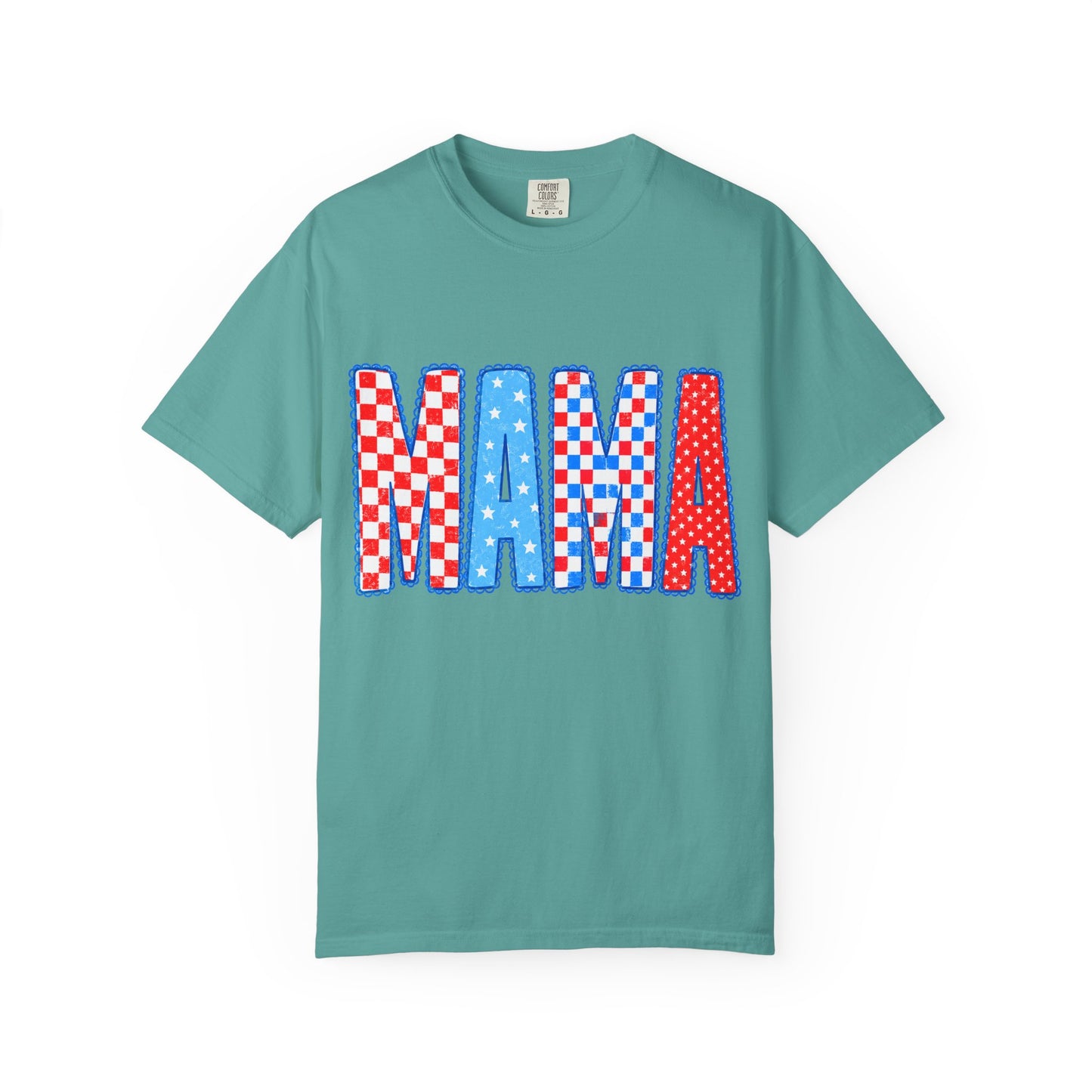 Mama Patriotic T-Shirt — Red White Blue Americana 'MAMA' Graphic Tee