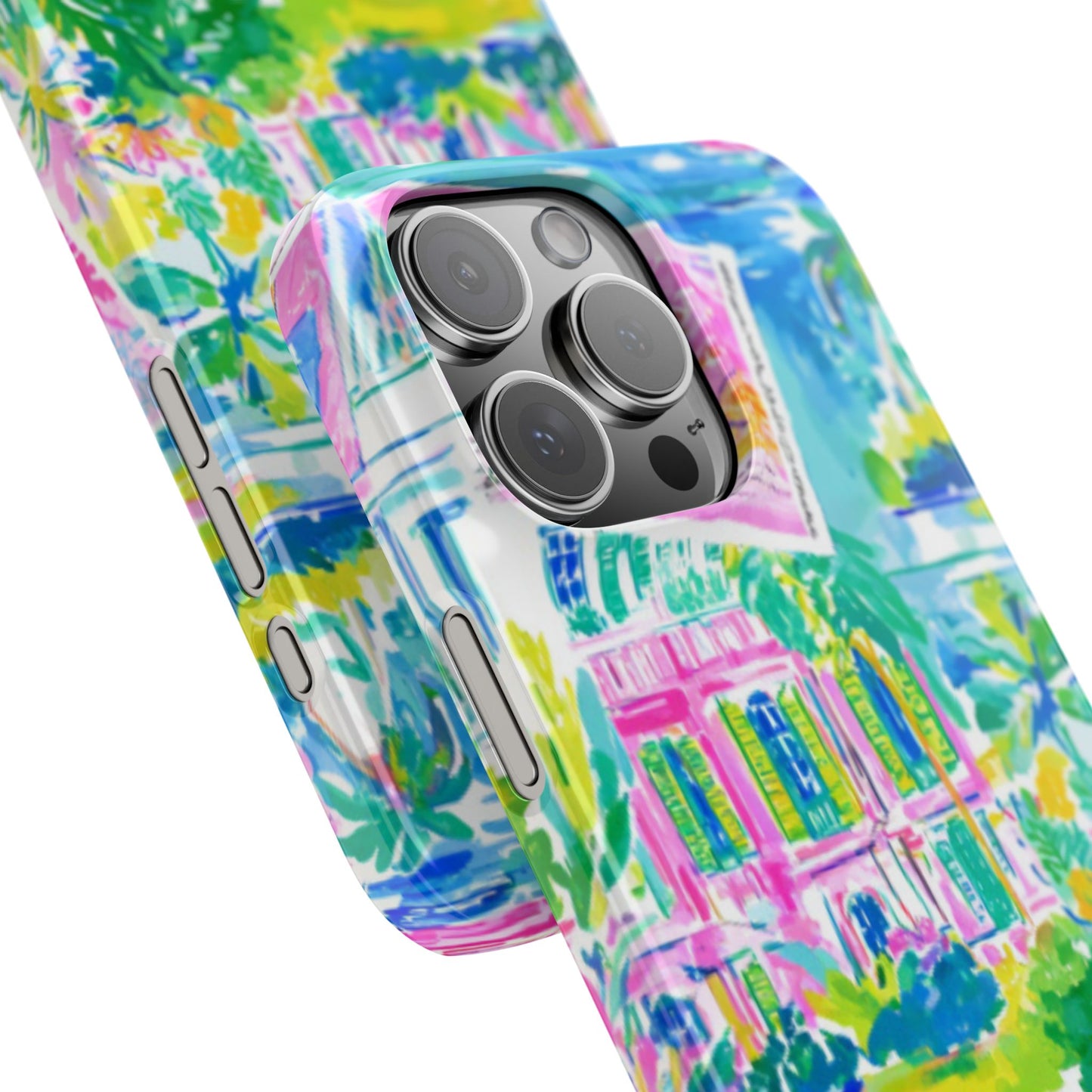 Tropical Pastel Beach Houses Print - PHONE CASE