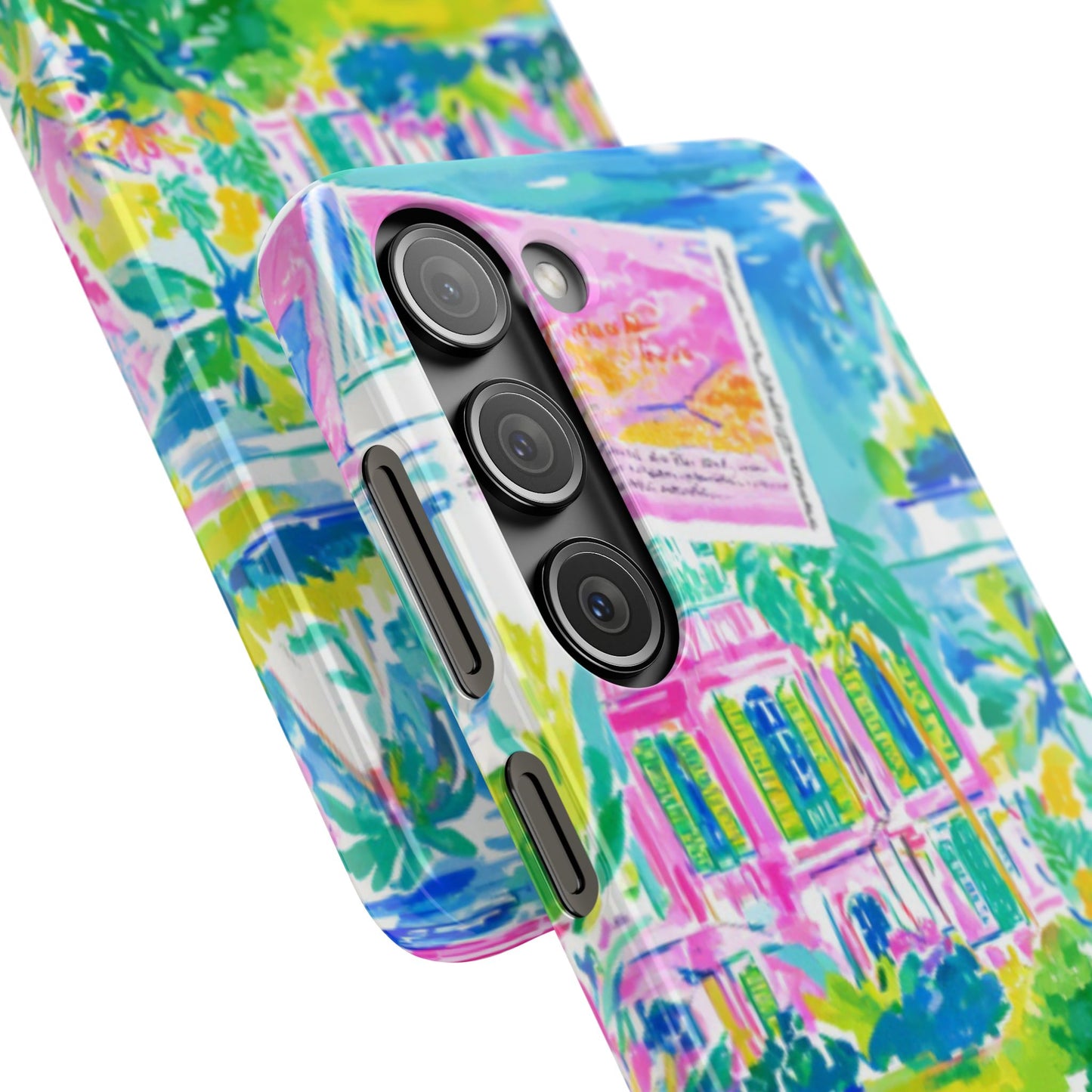 Tropical Pastel Beach Houses Print - PHONE CASE
