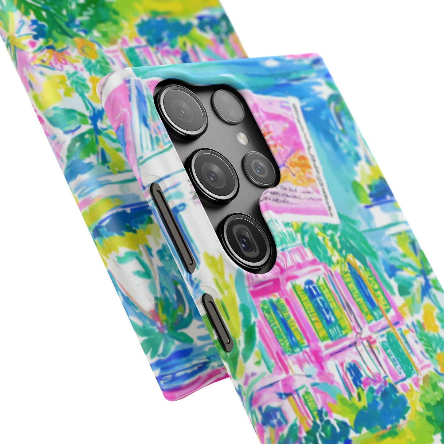 Tropical Pastel Beach Houses Print - PHONE CASE