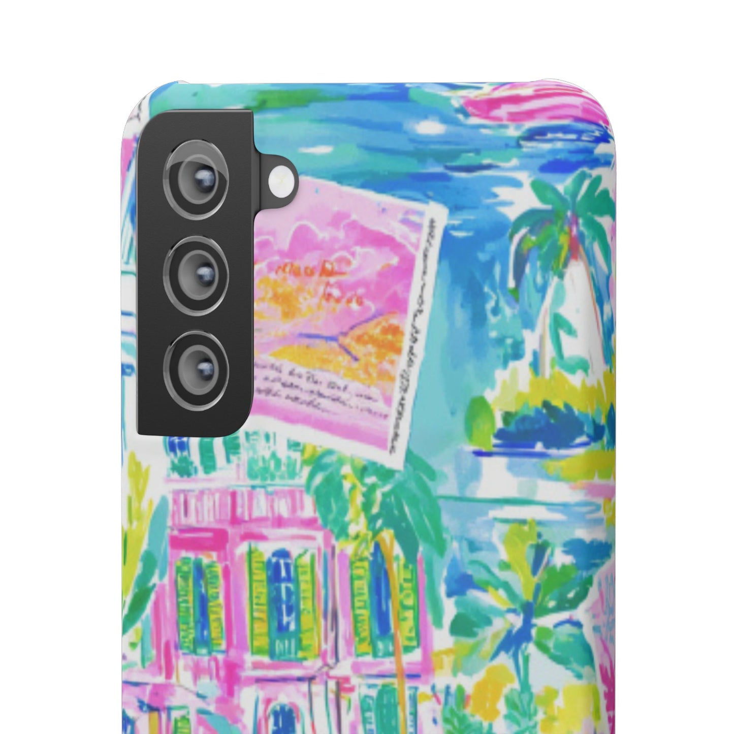 Tropical Pastel Beach Houses Print - PHONE CASE
