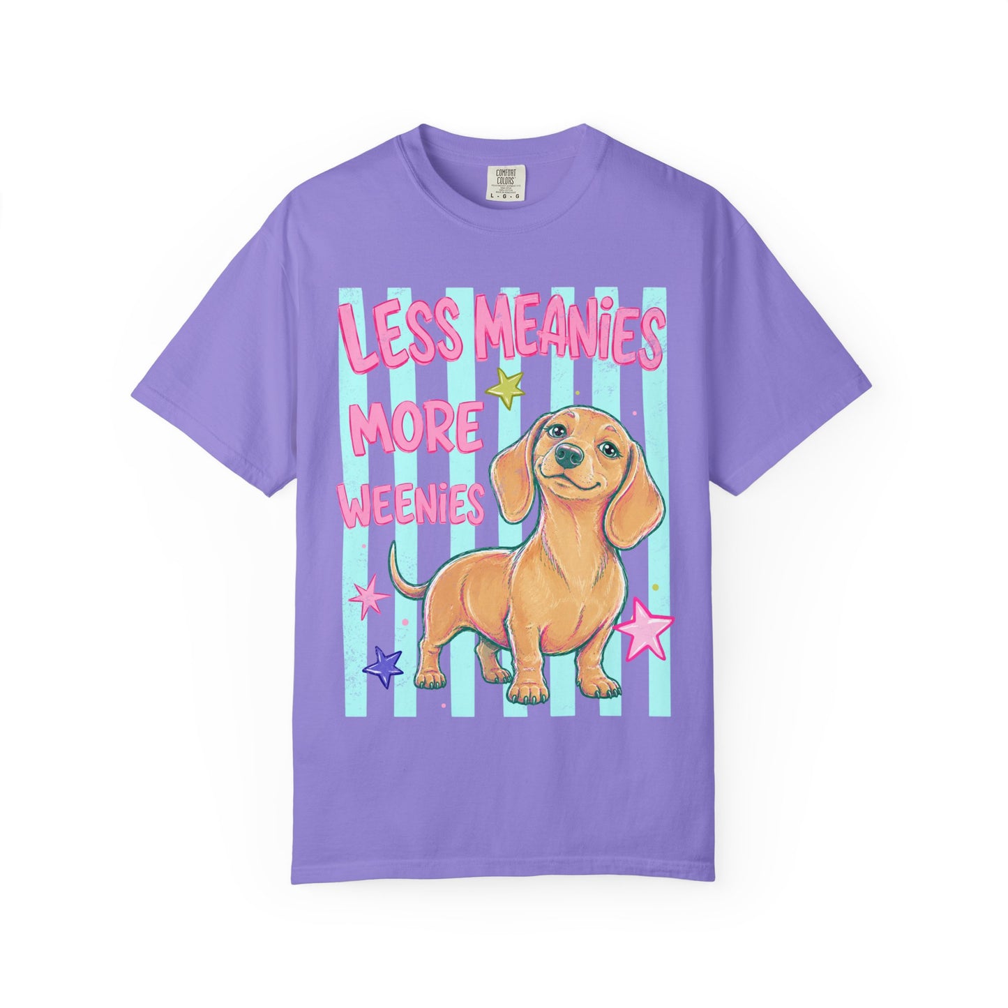 Dachshund Graphic T-Shirt — "Less Meanies More Weenies" Cute Dog Tee