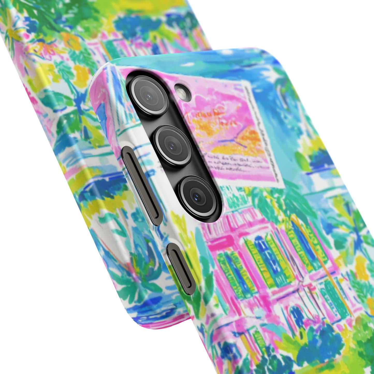 Tropical Pastel Beach Houses Print - PHONE CASE
