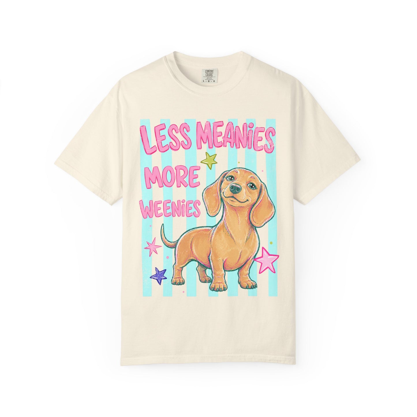 Dachshund Graphic T-Shirt — "Less Meanies More Weenies" Cute Dog Tee
