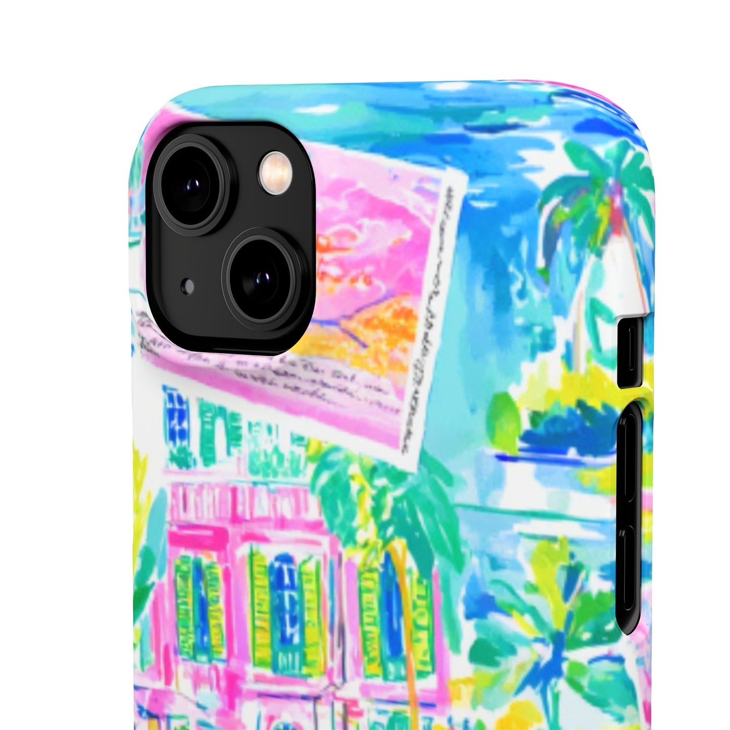 Tropical Pastel Beach Houses Print - PHONE CASE