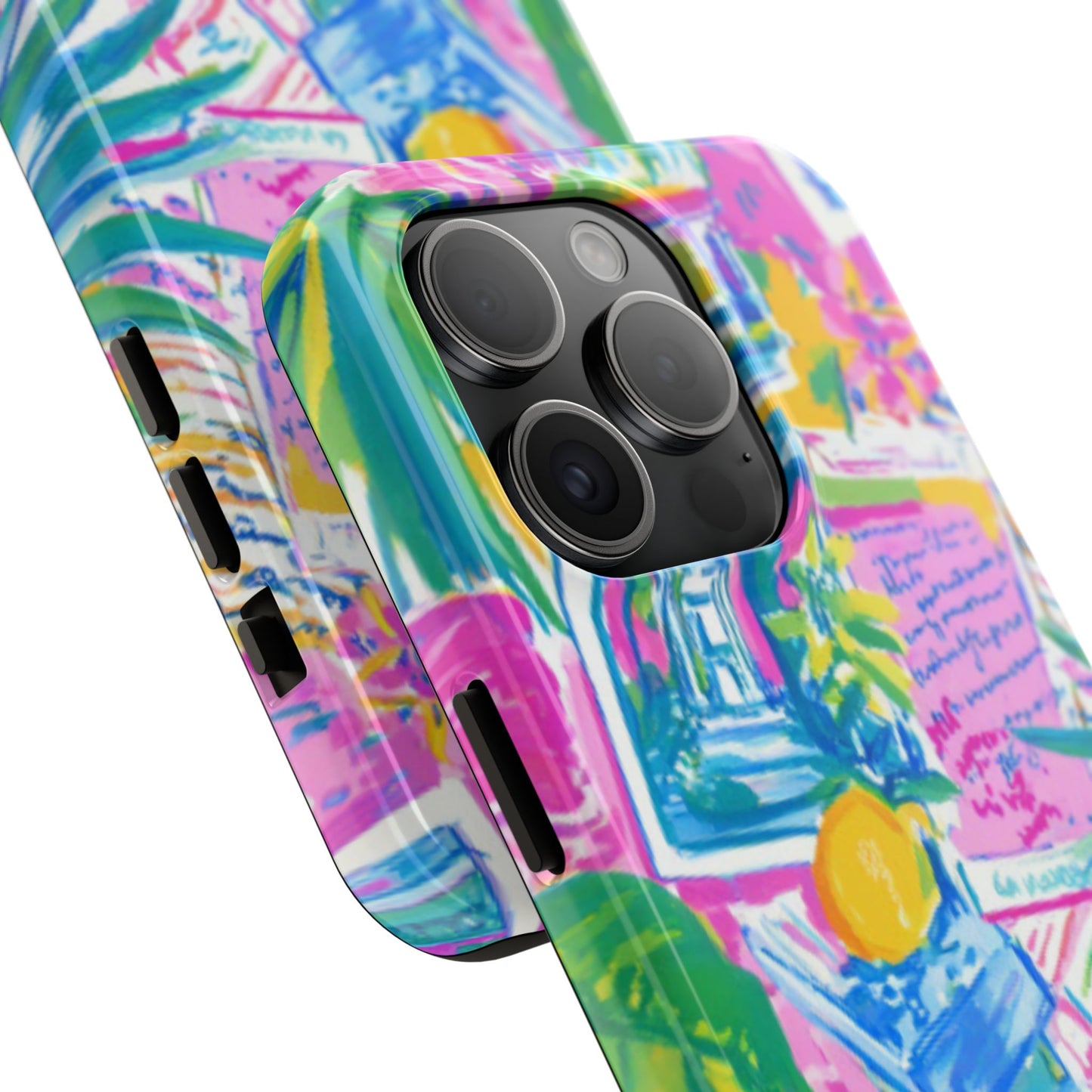 Tough Phone Case — Colorful Tropical Desk Pattern