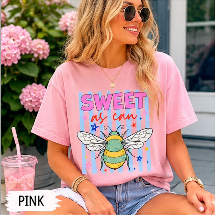 Sweet as Can Bee T-Shirt — Cute Bee Graphic Tee for Kids & Adults