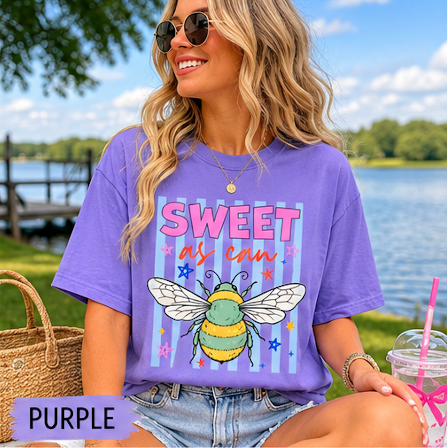 Sweet as Can Bee T-Shirt — Cute Bee Graphic Tee for Kids & Adults