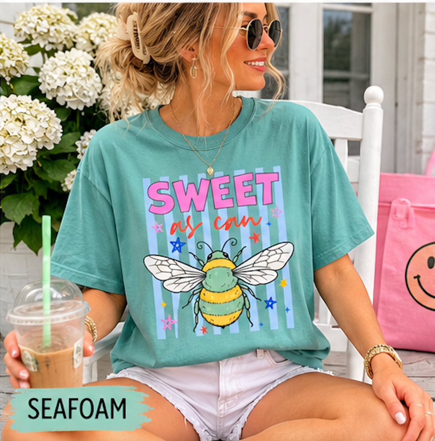 Sweet as Can Bee T-Shirt — Cute Bee Graphic Tee for Kids & Adults