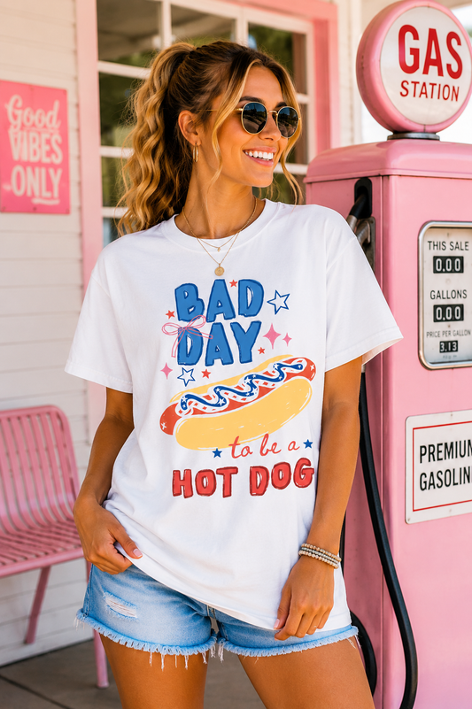 Bad Day to Be a Hot Dog T-Shirt — Funny Kitsch Food Graphic Tee